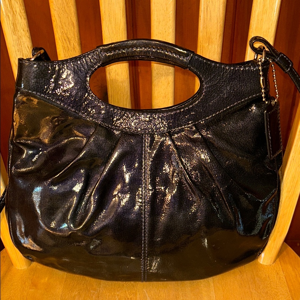 Coach Black Patent Leather Shoulder Bag - Picture 12 of 12